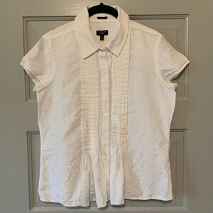 Talbots Petites Pure Irish Linen Button Down Short Sleeve Shirt